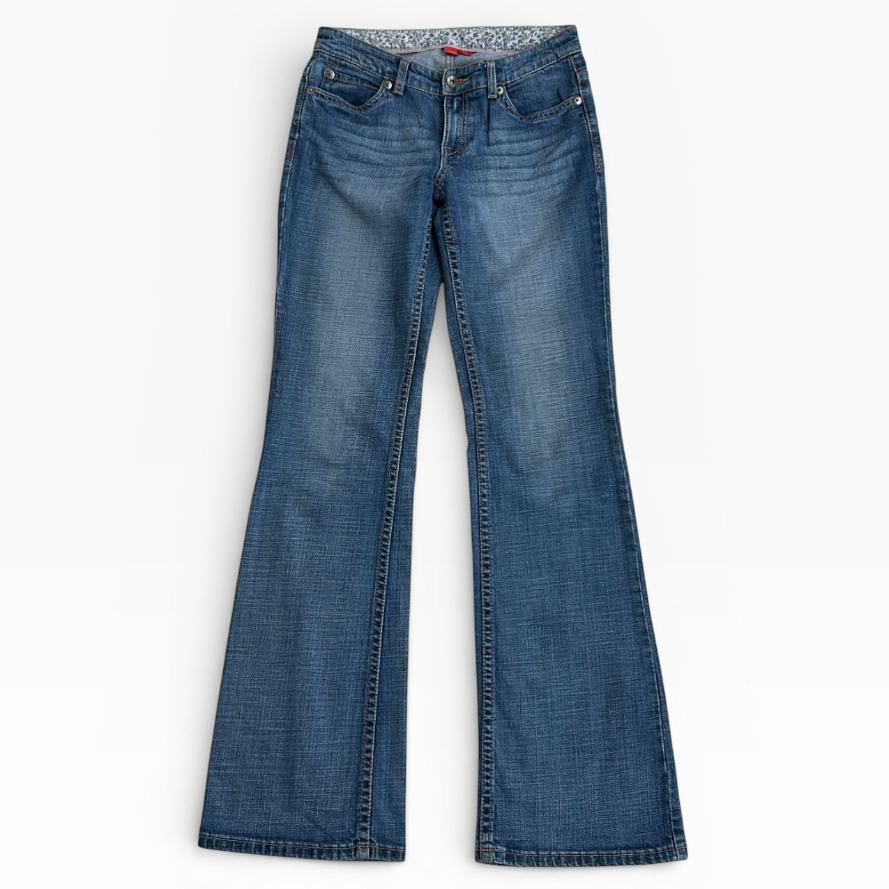 ESPRIT 00’s Floral inside lining mid wash denim cabana pants