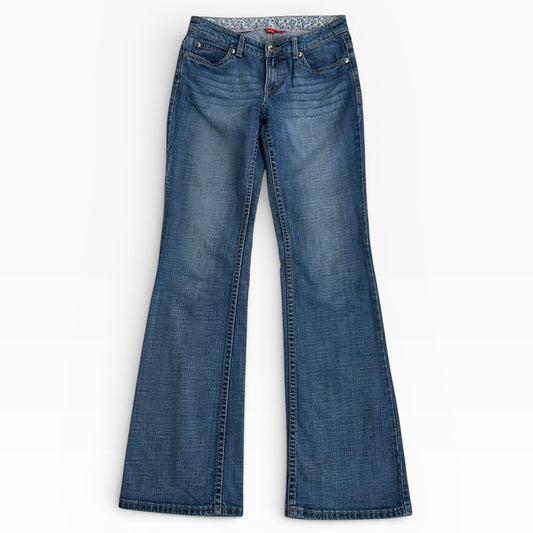 ESPRIT 00’s Floral inside lining mid wash denim cabana pants