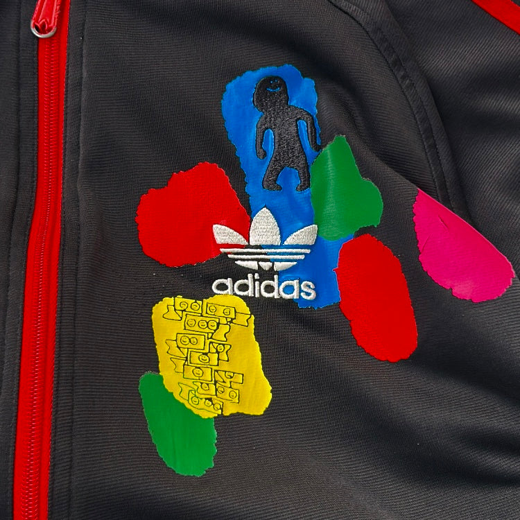 Adidas Black x Red Lines Graphic Track Full Zip Jacket