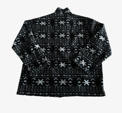 Vintage cozy Crazy Pattern Fleece Jacket.