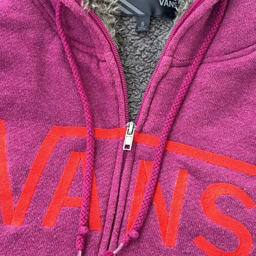 VANS Hot pink fuzzy inside full zip jacket