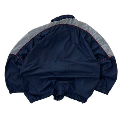 Reebok Navy Light Windbreaker Navy Full Zip Adjustable Jacket With Hidden Hoodie