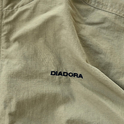 Diadora Beige Track Jacket With Hidden Hoodie And embroidered Logo