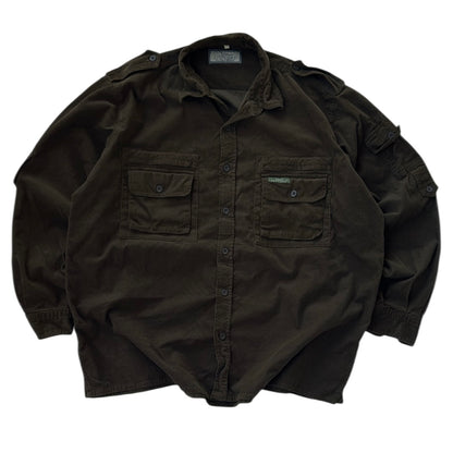 Vintage Universe all classic collection olive green corduroy Flannel OverShirt