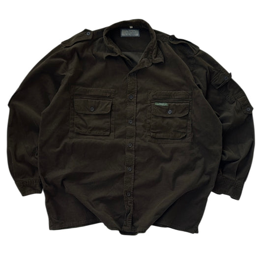 Vintage Universe all classic collection olive green corduroy Flannel OverShirt