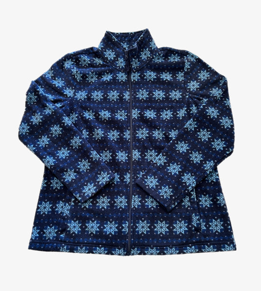 Vintage Snowflake Design Cozy Fleece Jacket.