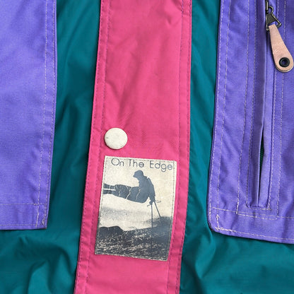 On the Edge Vintage Ski Full Zip Adjustable Jacket With Hidded Hoodie