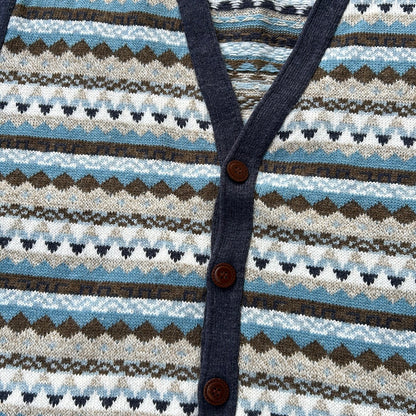 Henry Blues Wool Button Up Vest Top