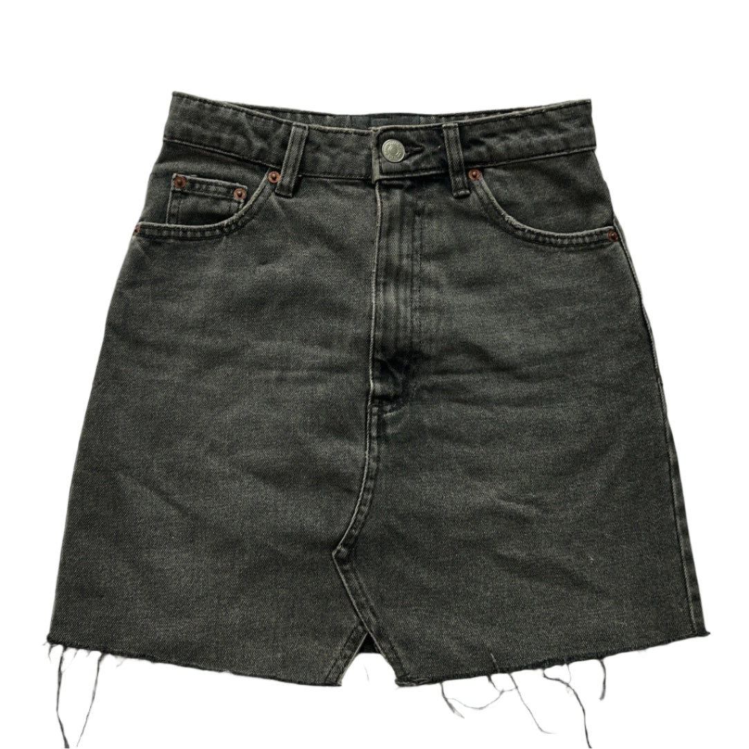 Black high waisted denim Mini skirt