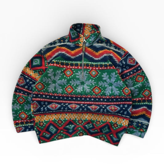 Vintage Quibos 1/4 Zip Colourful Fleece
