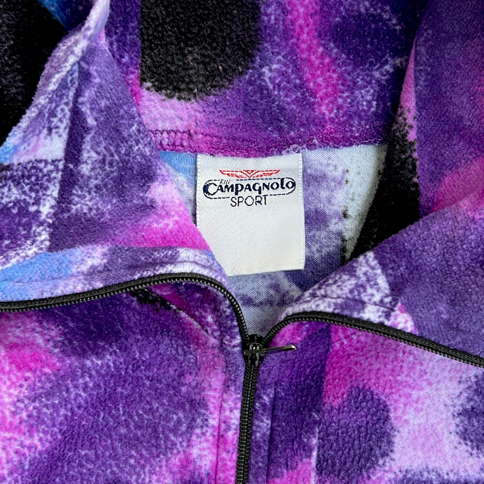 CAMPAGNOLO 1/4 Zip Crazy patterned purple tommes fleece