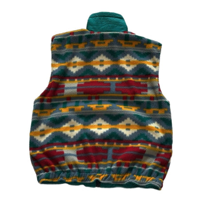 Crazy Pattern Fleece Vest Jacket