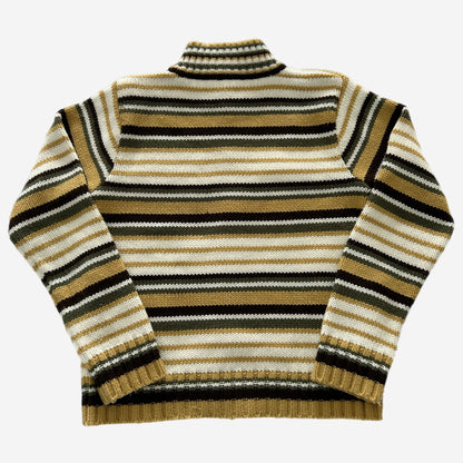 Y2k Stripped Knitted Jacket (Double zip)