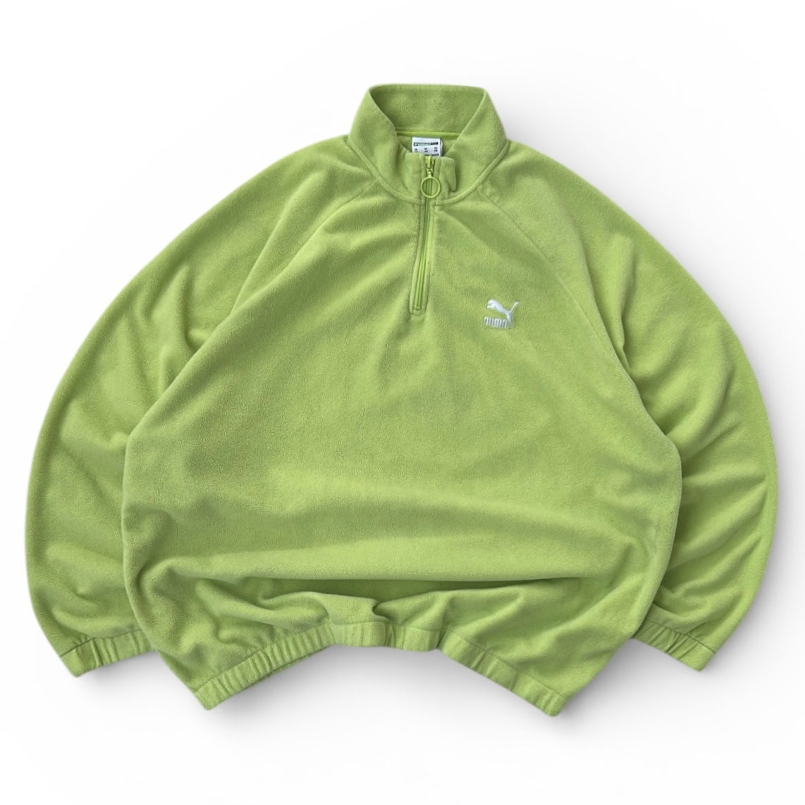 PUMA Vintage Lime 1/4 Zip Fleece With embroidered Logo