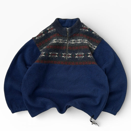 L.L.BEAN vintage 1/4 Zip Patterned Fleece