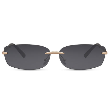 The Drew – Square Black x Metallic Retro Sunglasses
