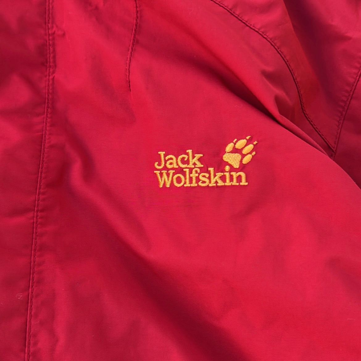 Jack Wholfskin Red Full Zip Adjustable Jacket With Removable Hoodie