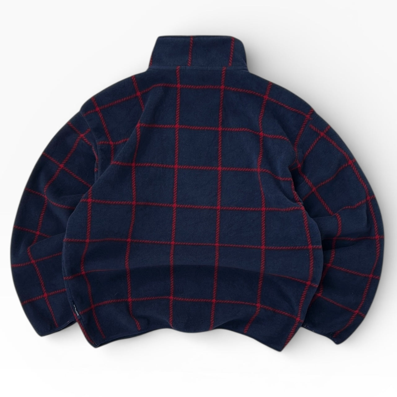 Nautica Navy x Red Patterned 1/4 Zip Fleece