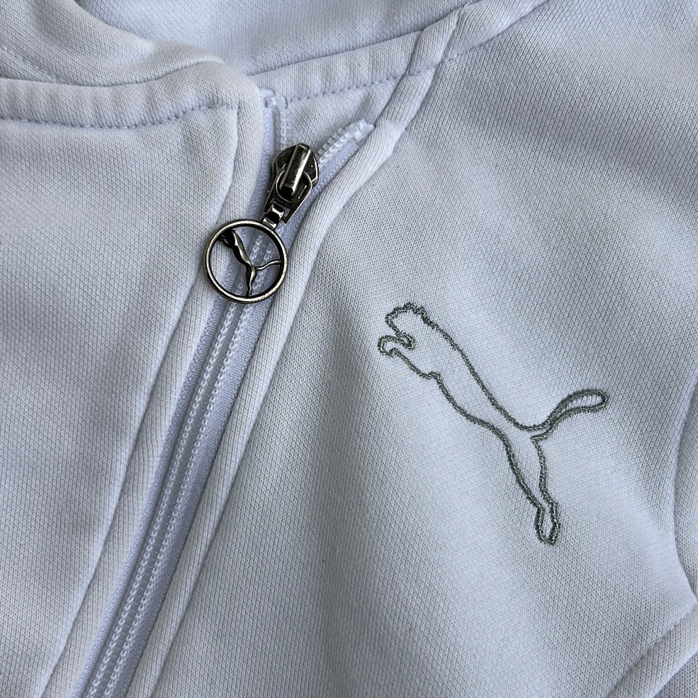 Puma White x Silver Full zip hooded jacket