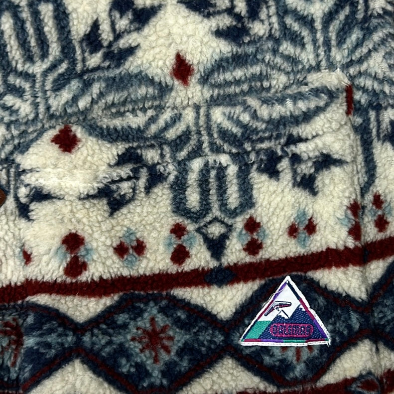 Fuzzy Snowflake Pattern Fleece Jacket
