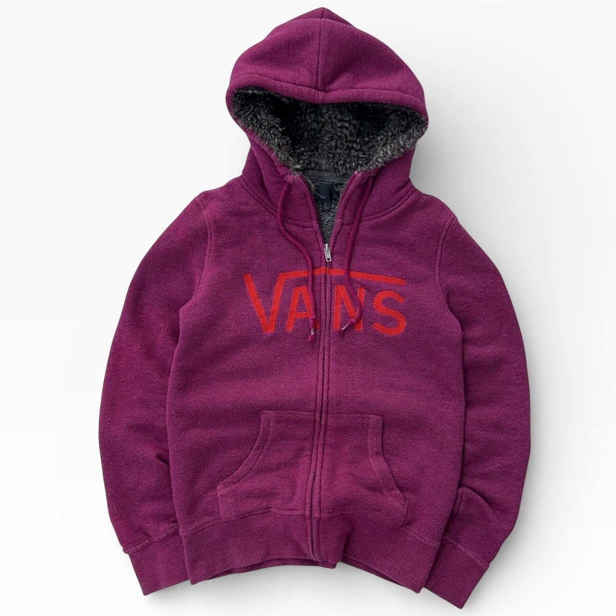 VANS Hot pink fuzzy inside full zip jacket