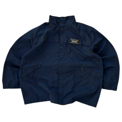 Levis Vintage Light Navy Full Zip Leather Logo Jacket