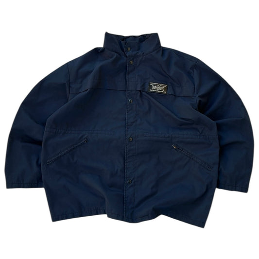 Levis Vintage Light Navy Full Zip Leather Logo Jacket