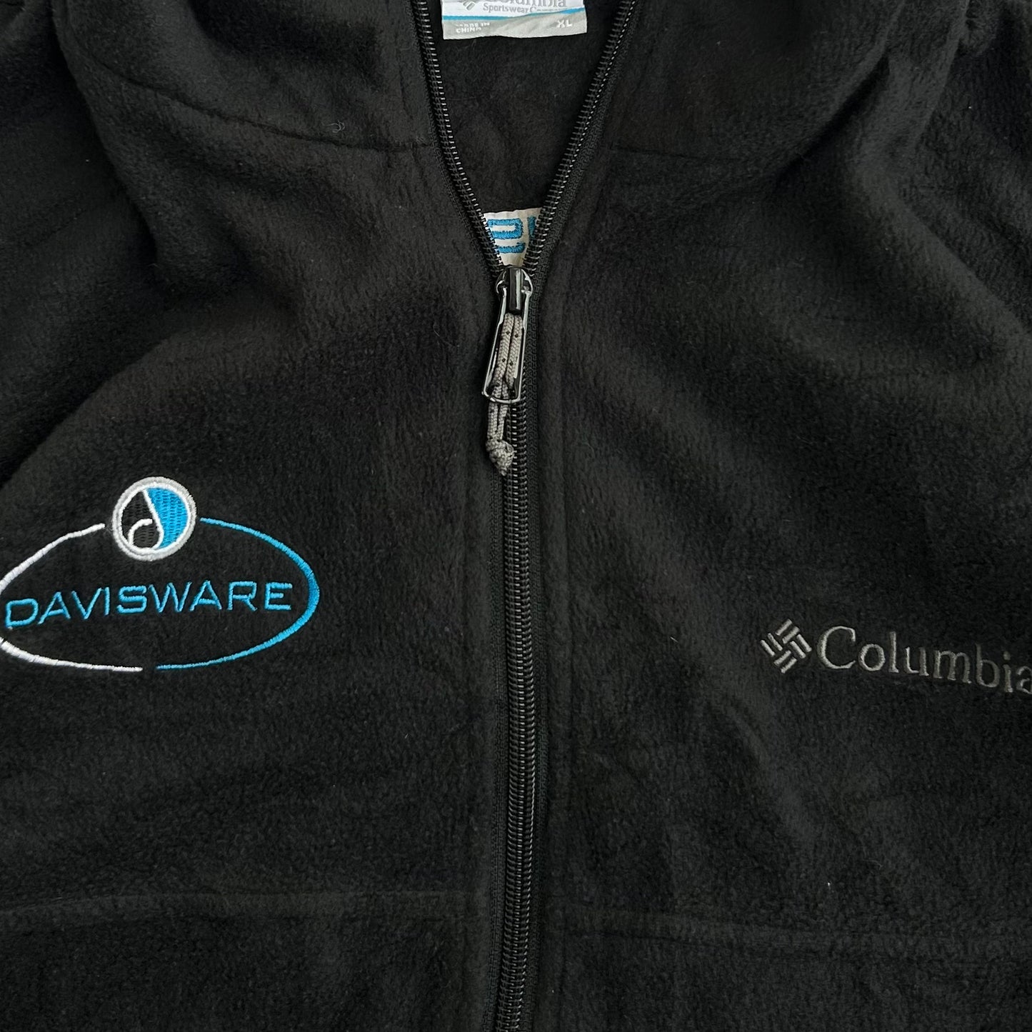 Columbia Black Full Zip Adjustable Fleece Jacket