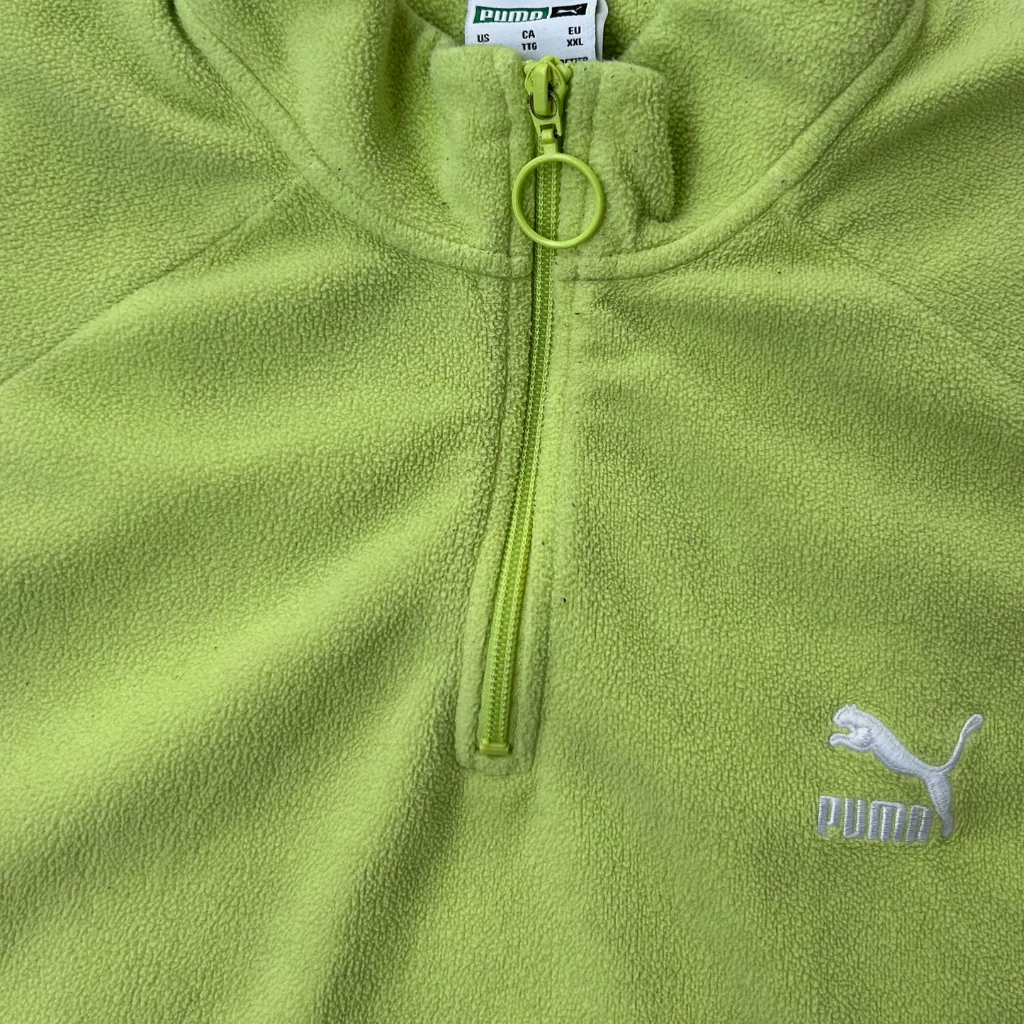 PUMA Vintage Lime 1/4 Zip Fleece With embroidered Logo