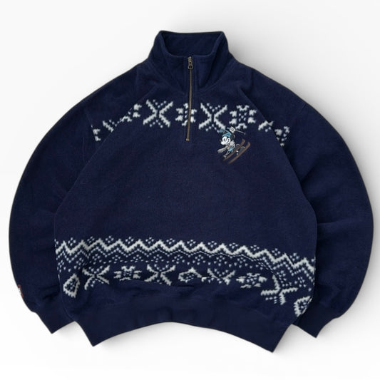 Mickey 1/4 Zip Patterned Fleece