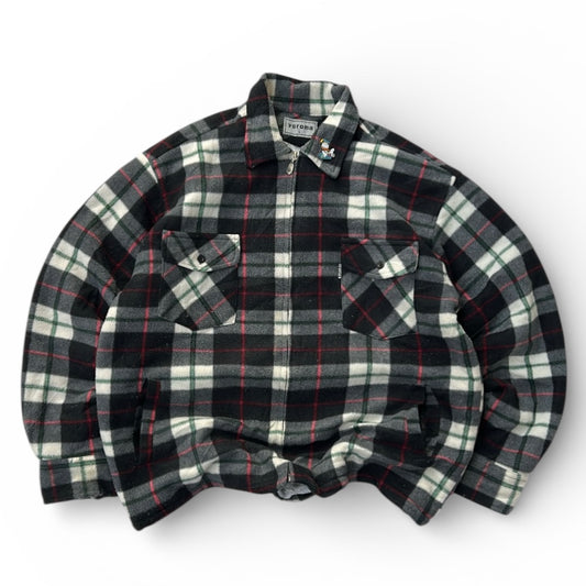 Ysroma Thick Fleece Checkers Full Zip Flannel With Inside fuzz and Duck Pin (removable)