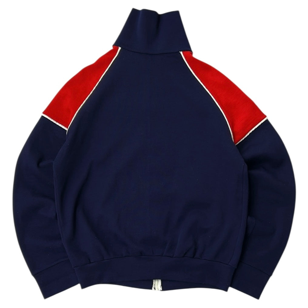 Vintage Navy x Red Full Zip Embroidery Dog Patch Jacket