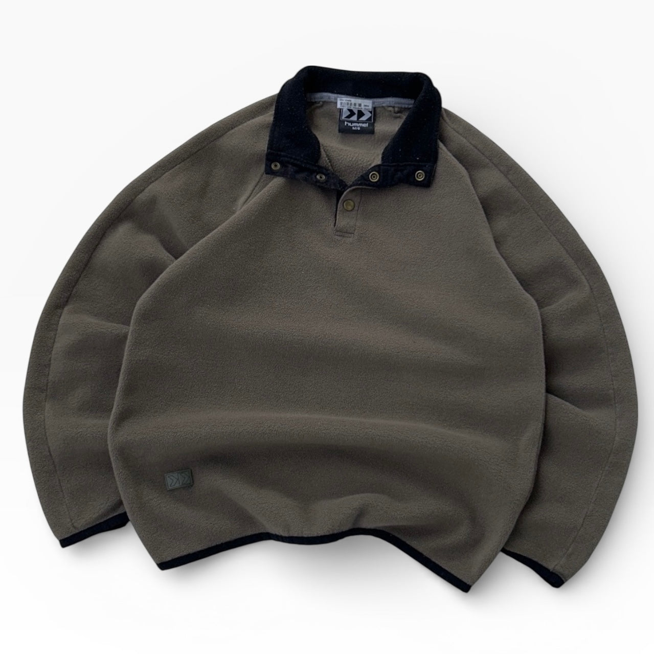 HUMMEL 1/4 Button-Up khaki fleece