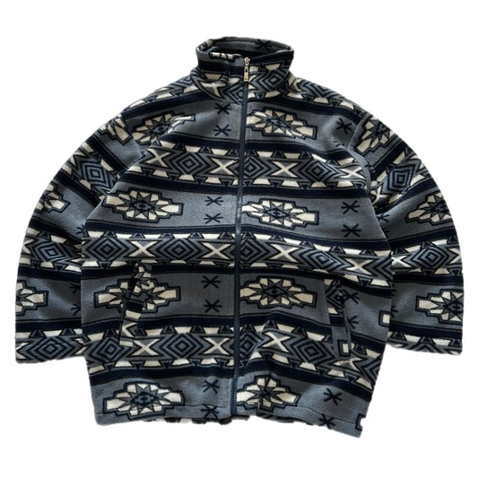 Vintage Crazy pattern Fleece Jacket