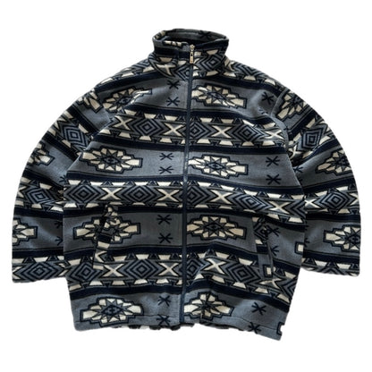 Vintage Crazy pattern Fleece Jacket