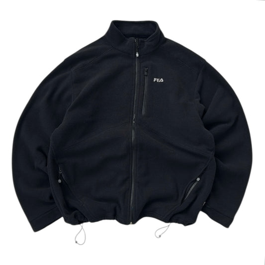 Fila Black Full Zip Fleece Adjustable Jacket