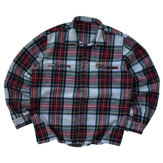 Vintage Albert Flannel OverShirt With Zip Pockets