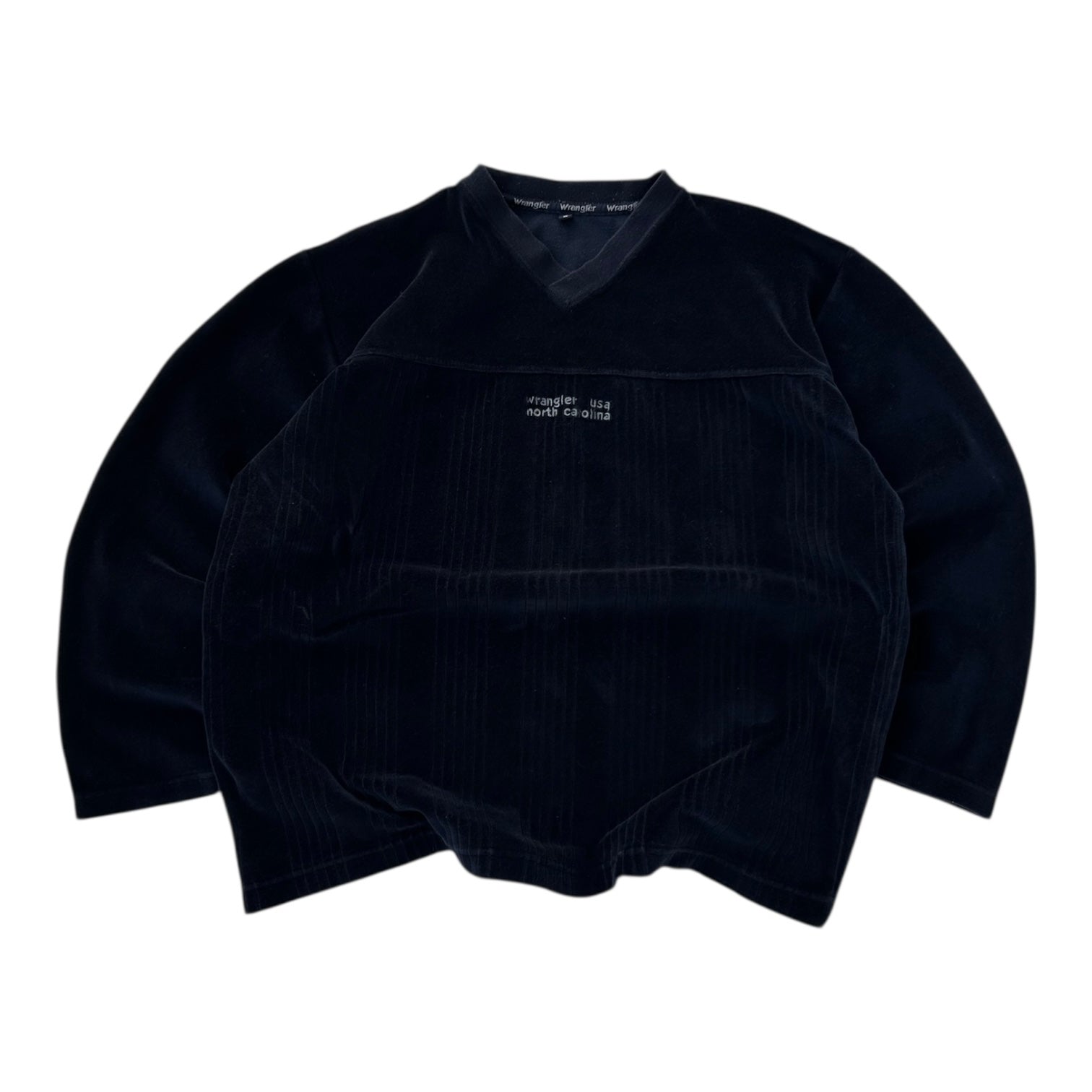 Wrangler USA north Carolina Dark Blue Velvet V-Neck Fleece