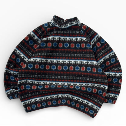 Vintage Crazy Patterned 1/4 Zip Fleece