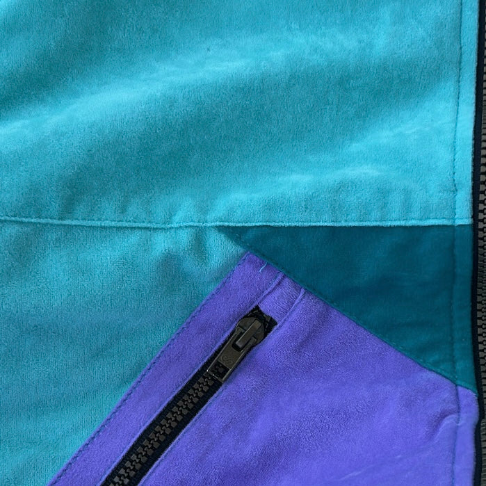 Vintage Vertical Francital Multicoloured Micro Suede Fleece Jacket