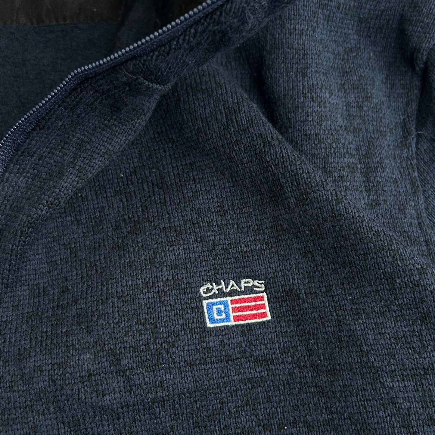 Chaps 1/4 Zip Navy Fleece