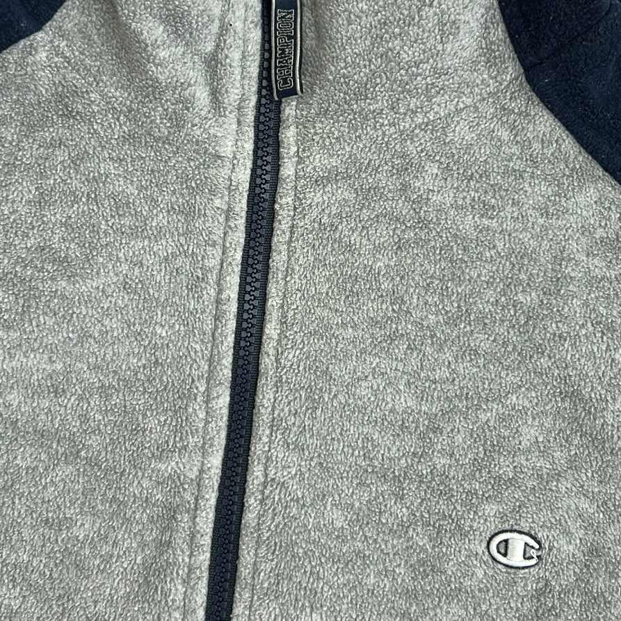 Champion Thick Grey x Navy Fleece Full Zip Adjustable Jacket