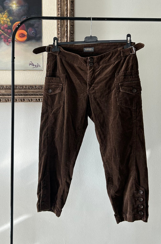 Corduroy Chocolate Brown Capri
