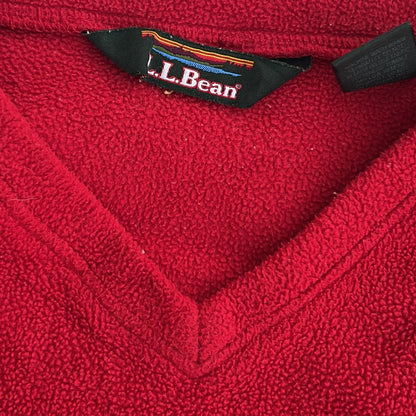 L.L.BEAN Red V-Neck Fleece Shirt