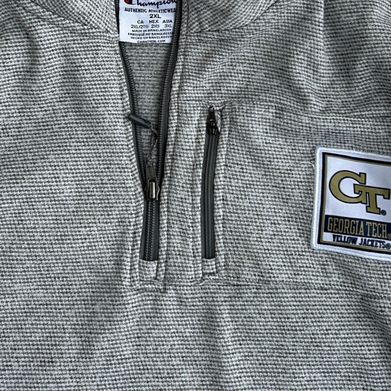 Champion Grey 1/4 Zip Georgia Tech Fleece