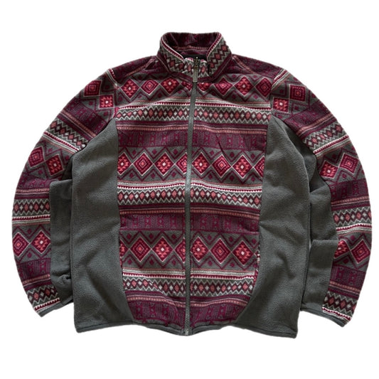 Vintage Crazy Pattern Fleece Jacket
