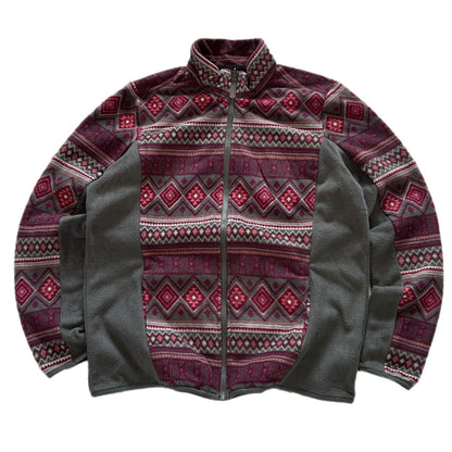 Vintage Crazy Pattern Fleece Jacket