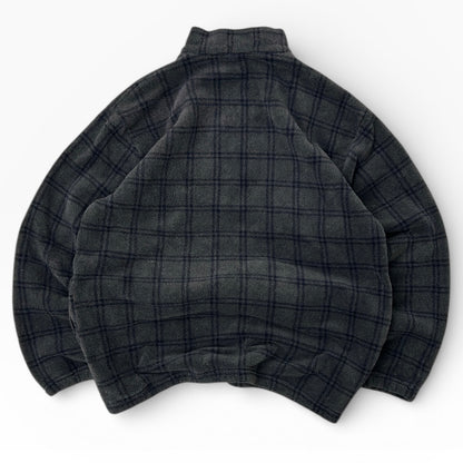 Nautica Grey x Navy patterned 1/4 Zip Fleece