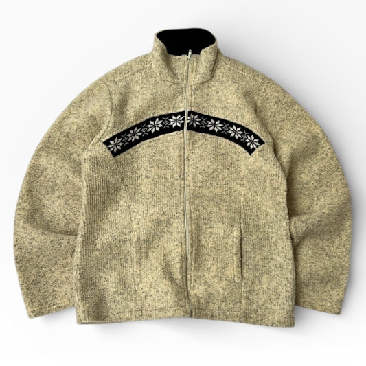Alp Republic Snowflake Cream Full Zip Fleece Jacket