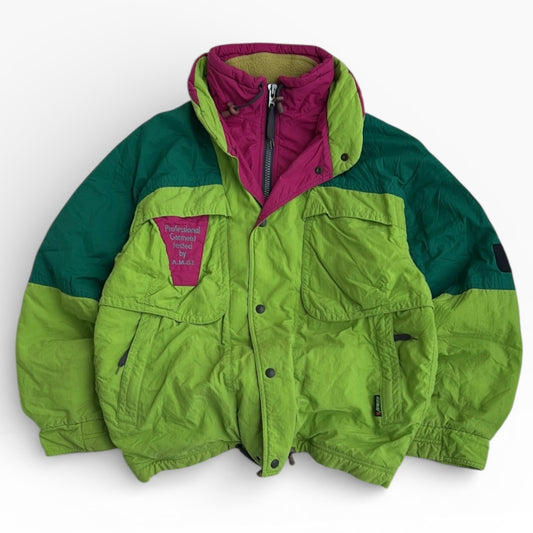 Hermore Colourful Vintage Ski Adjustable Jacket with Hidden Hoodie